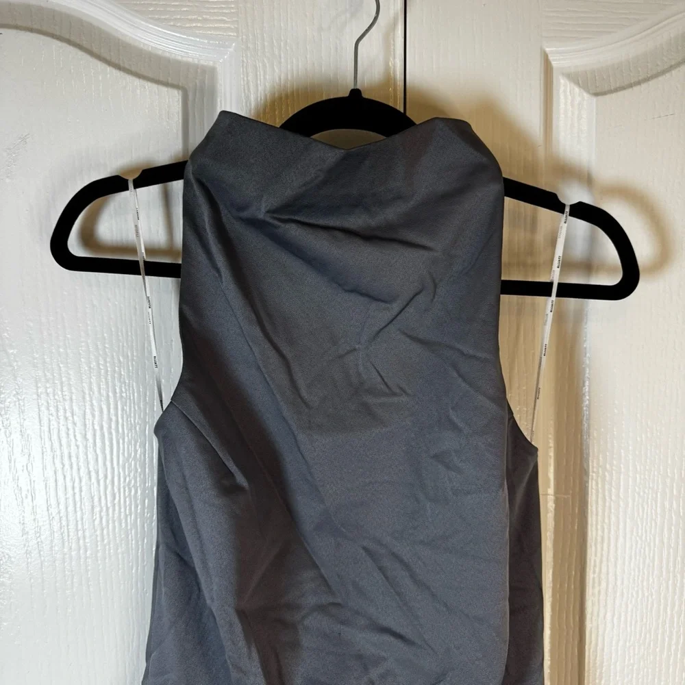 Elliatt x REVOLVE Camo Satin Dress in Charcoal NWT